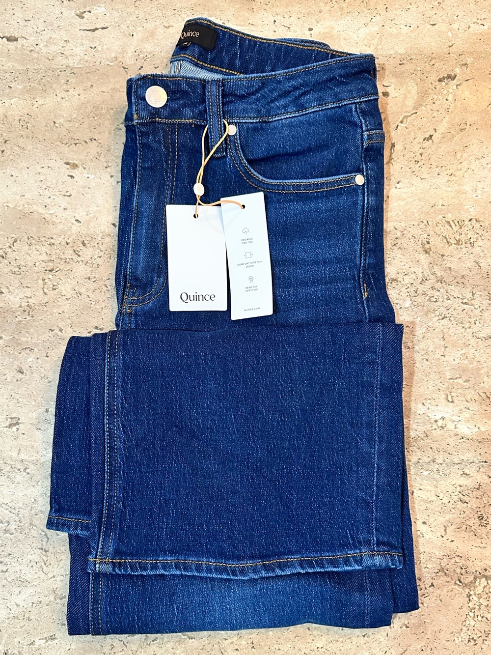 Quince Dark Blue Wide-Leg Jeans - Picture 14 of 14